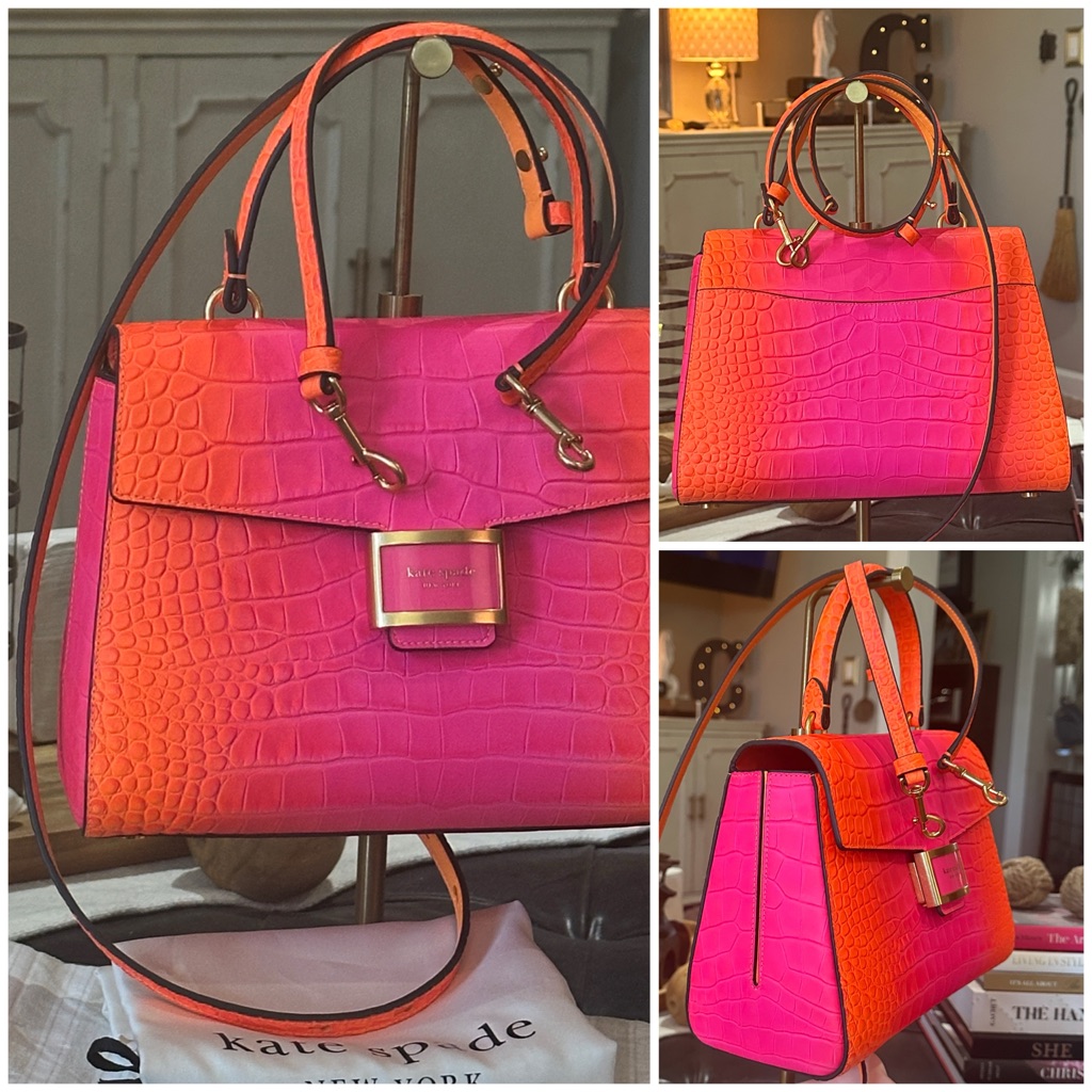 Kate Spade New York Katy Ombr Croc Embossed Leather Medium Top Handle